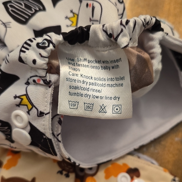 Charming Owl Print Diaper Covers - Black and Orange - Picture 3 of 4